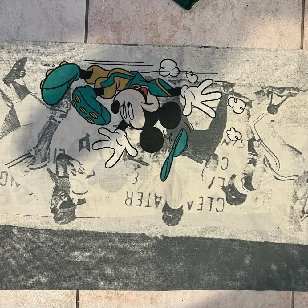 Vintage Mickey Mouse Pillowcase Disney baseball cleater edition